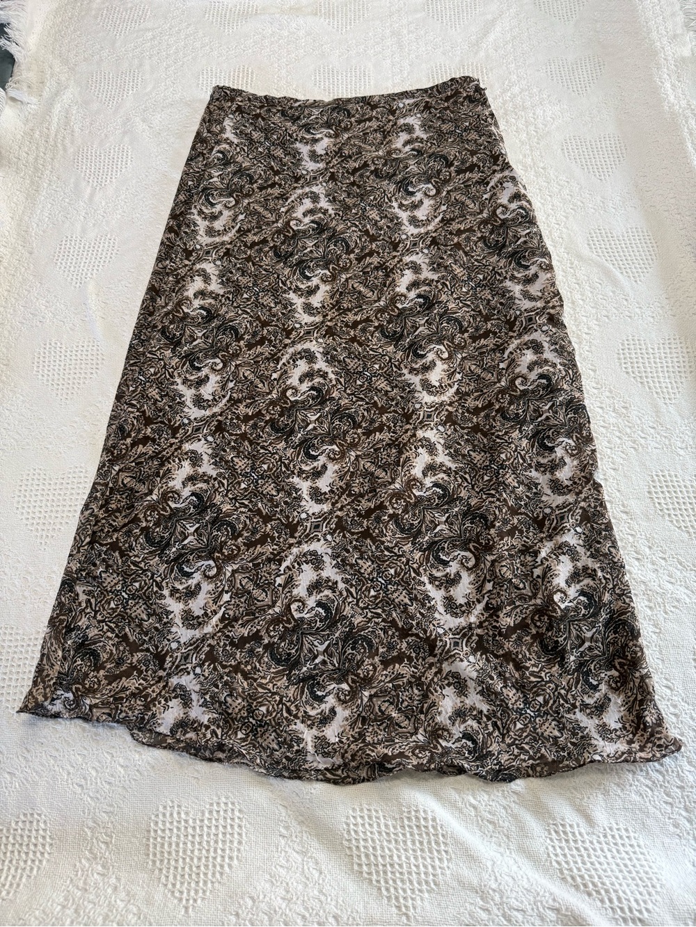 Vintage Cassee’s Brown Patterned Long Skirt (M)